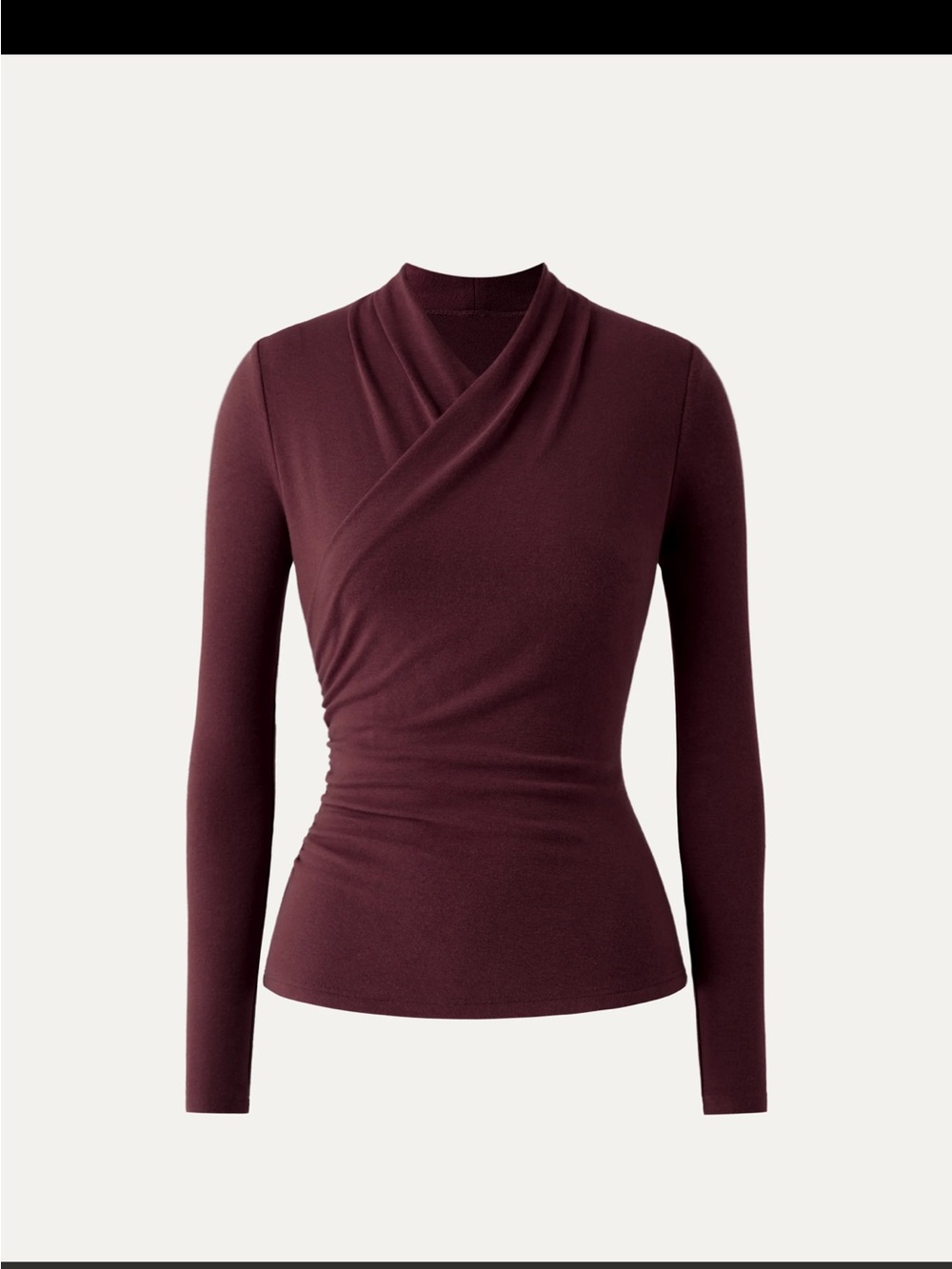 OGL Women’s Wrap-Style Long Sleeve Top - Burgundy